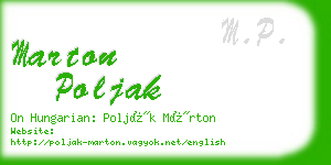 marton poljak business card